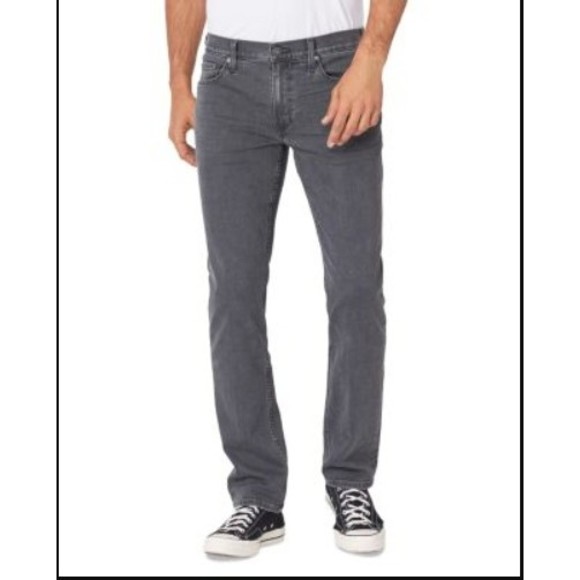 $199 Paige Men BLACK 29W 34L Federal Slim Straight Denim Jeans Pants